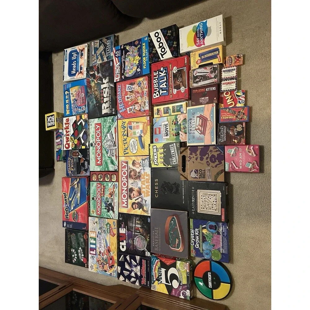 Lot of board games, card games, puzzles, and more